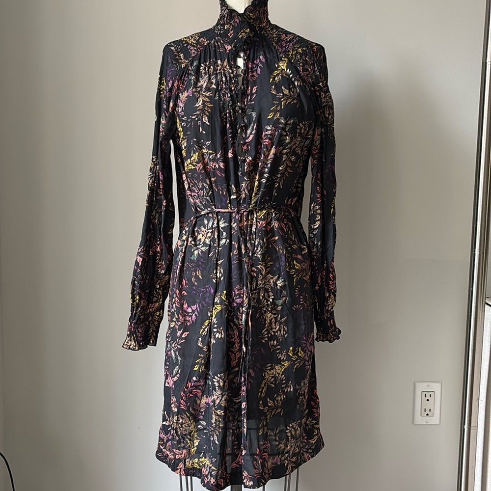 H&M Navy Dress with Wildflower Leaves